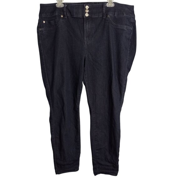 Torrid Size 20 Short Jeggings Jeans Womens Super Stretch Dark Wash Denim Blue - Picture 1 of 11